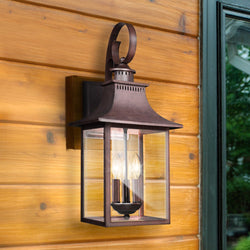 Urban Ambiance - Wall Sconce - UQL1754 English Country Outdoor Wall Sconce, 23.25''H x 10.00''W x 10.75''D, Copper Bronze Finish, Viersen Collection - 