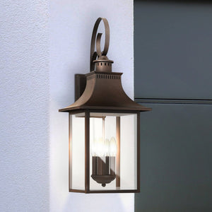 Urban Ambiance - Wall Sconce - UQL1758 English Country Outdoor Wall Sconce, 28.00''H x 12.00''W x 12.75''D, Copper Bronze Finish, Viersen Collection - 