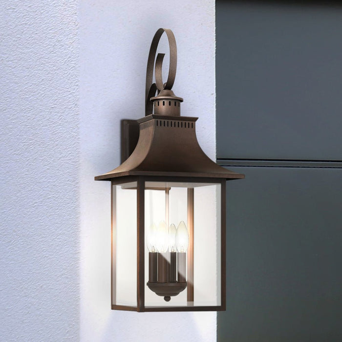 UQL1758 English Country Outdoor Wall Sconce, 28.00''H x 12.00''W x 12.75''D, Copper Bronze Finish, Viersen Collection