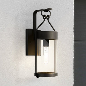 Urban Ambiance - Wall Sconce - UQL1760 Tudor Outdoor Wall Sconce, 17.50''H x 7.00''W x 8.50''D, Earth Black Finish, Ventnor Collection - 