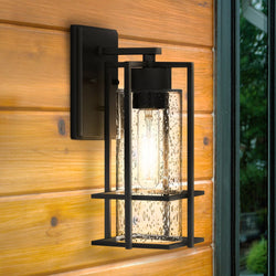 Urban Ambiance - Wall Sconce - UQL1771 Industrial Outdoor Wall Sconce, 12.25''H x 5.50''W x 6.50''D, Earth Black Finish, Sofia Collection - 