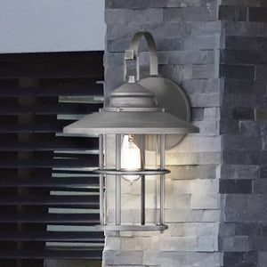 Urban Ambiance - Wall Sconce - UQL1794 Coastal Outdoor Wall Sconce, 16.50''H x 11.50''W x 12.50''D, Antique Brushed Aluminum Finish, Ellendale Collection - 