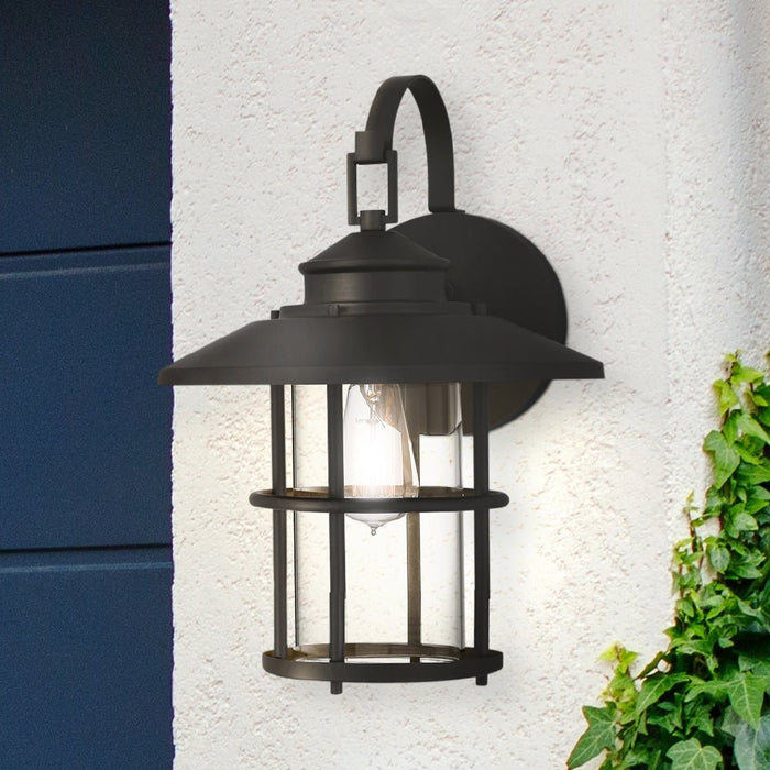 UQL1795 Coastal Outdoor Wall Sconce, 16.50''H x 11.50''W x 12.50''D, Matte Black Finish, Ellendale Collection