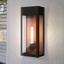 Urban Ambiance - Wall Sconce - UQL1800 Luxe Industrial Outdoor Wall Sconce, 18.00''H x 7.50''W x 5.50''D, Matte Black Finish, Kingsley Collection - 