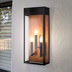 Urban Ambiance - Wall Sconce - UQL1802 Luxe Industrial Outdoor Wall Sconce, 24.00''H x 10.00''W x 5.75''D, Matte Black Finish, Kingsley Collection - 