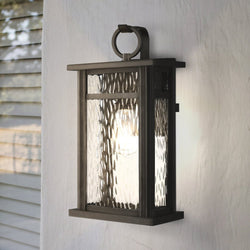 Urban Ambiance - Wall Sconce - UQL1810 Modern Farmhouse Outdoor Wall Sconce, 15.75''H x 7.75''W x 7.25''D, Earth Black Finish, Carrington Collection - 