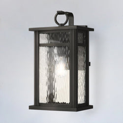 Urban Ambiance - Wall Sconce - UQL1811 Modern Farmhouse Outdoor Wall Sconce, 17.50''H x 9.25''W x 8.50''D, Earth Black Finish, Carrington Collection - 