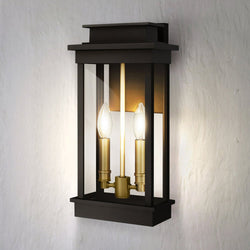 Urban Ambiance - Wall Sconce - UQL1820 New Traditional Outdoor Wall Sconce, 15.50''H x 7.50''W x 5.50''D, Matte Black Finish, Selby Collection - 