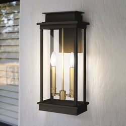 Urban Ambiance - Wall Sconce - UQL1821 New Traditional Outdoor Wall Sconce, 18.75''H x 8.75''W x 6.00''D, Matte Black Finish, Selby Collection - 