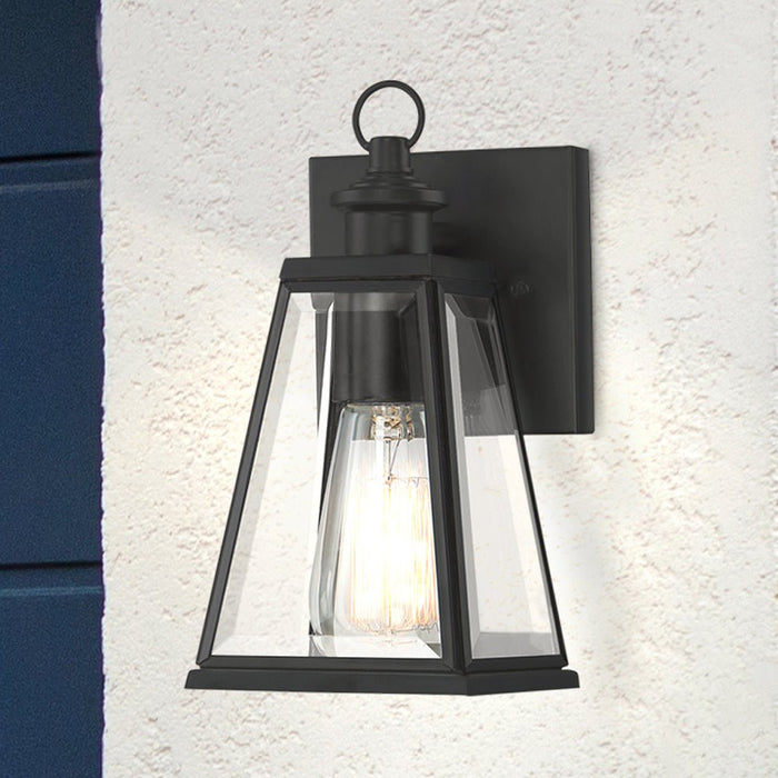 UQL1831 New Traditional Outdoor Wall Sconce, 9.00''H x 4.50''W x 5.00''D, Matte Black Finish, Mannheim Collection