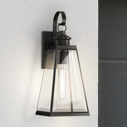 Urban Ambiance - Wall Sconce - UQL1833 New Traditional Outdoor Wall Sconce, 17.75''H x 7.00''W x 8.00''D, Matte Black Finish, Mannheim Collection - 