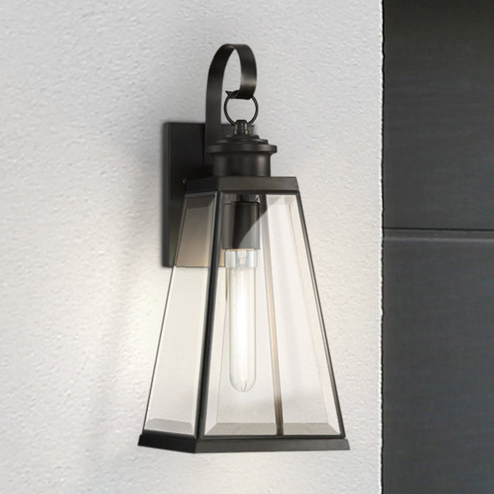 UQL1833 New Traditional Outdoor Wall Sconce, 17.75''H x 7.00''W x 8.00''D, Matte Black Finish, Mannheim Collection