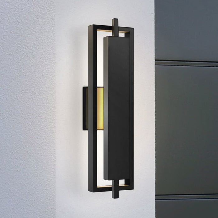 UQL1840 Modern Outdoor Wall Sconce, 20.50''H x 5.75''W x 3.75''D, Matte Black Finish, Juniper Collection