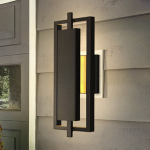 Urban Ambiance - Wall Sconce - UQL1841 Modern Outdoor Wall Sconce, 16.00''H x 5.75''W x 3.75''D, Matte Black Finish, Juniper Collection - 