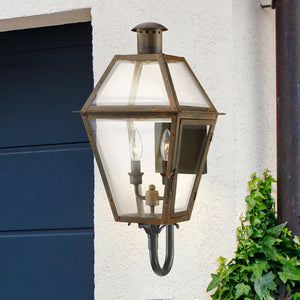 Urban Ambiance - Wall Sconce - UQL1861 Vintage Outdoor Wall Sconce, 23.50''H x 10.50''W x 12.75''D, Industrial Bronze Finish, Paris Collection - 