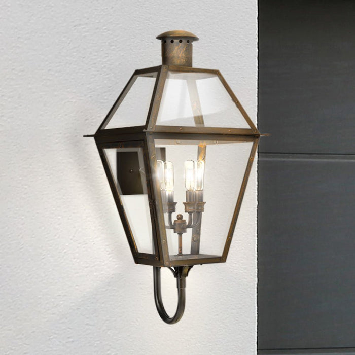 UQL1863 Vintage Outdoor Wall Sconce, 29.50''H x 13.50''W x 15.75''D, Industrial Bronze Finish, Paris Collection