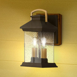 Urban Ambiance - Wall Sconce - UQL1900 New Traditional Outdoor Wall Sconce, 13''H x 6.5''W x 7.5''D, Earth Black Finish, Chatswood Collection - 