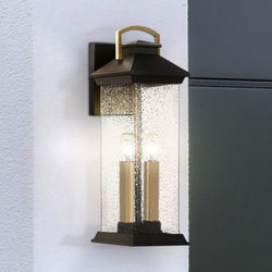 Urban Ambiance - Wall Sconce - UQL1902 New Traditional Outdoor Wall Sconce, 19''H x 6.5''W x 7.5''D, Earth Black Finish, Chatswood Collection - 