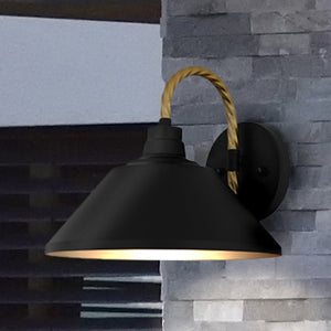 Urban Ambiance - Wall Sconce - UQL1910 Urban Loft Outdoor Wall Sconce, 9.5''H x 11''W x 11.75''D, Matte Black Finish, Emden Collection - 