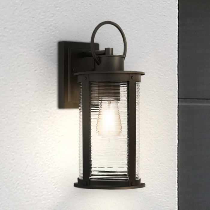 UQL1922 Nautical Outdoor Wall Sconce, 15.5''H x 6.5''W x 7.75''D, Matte Black Finish, Jasper Collection