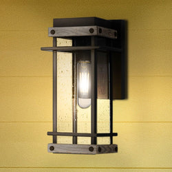 Urban Ambiance - Wall Sconce - UQL1930 Modern Farmhouse Outdoor Wall Sconce, 11.5''H x 5.5''W x 6.5''D, Matte Black Finish, Munich Collection - 