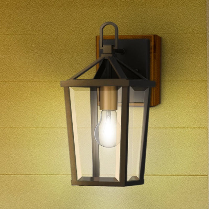 UQL1961 Urban Loft Outdoor Wall Sconce, 13.25''H x 6''W x 6.75''D, Matte Black Finish, Ulm Collection