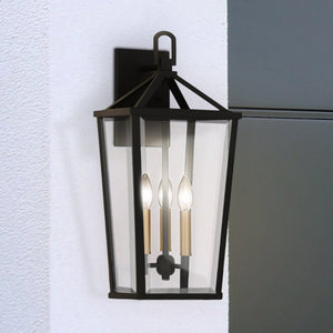 Urban Ambiance - Wall Sconce - UQL1963 Urban Loft Outdoor Wall Sconce, 22''H x 9.5''W x 10.5''D, Matte Black Finish, Ulm Collection - 