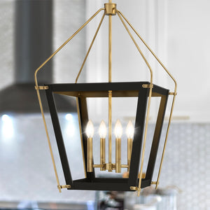 Urban Ambiance - Pendant - UQL4410 Transitional Indoor Pendant, 30.25''H x 18.25''W x 18.25''D, Earth Black Finish, Parramatta Collection - 