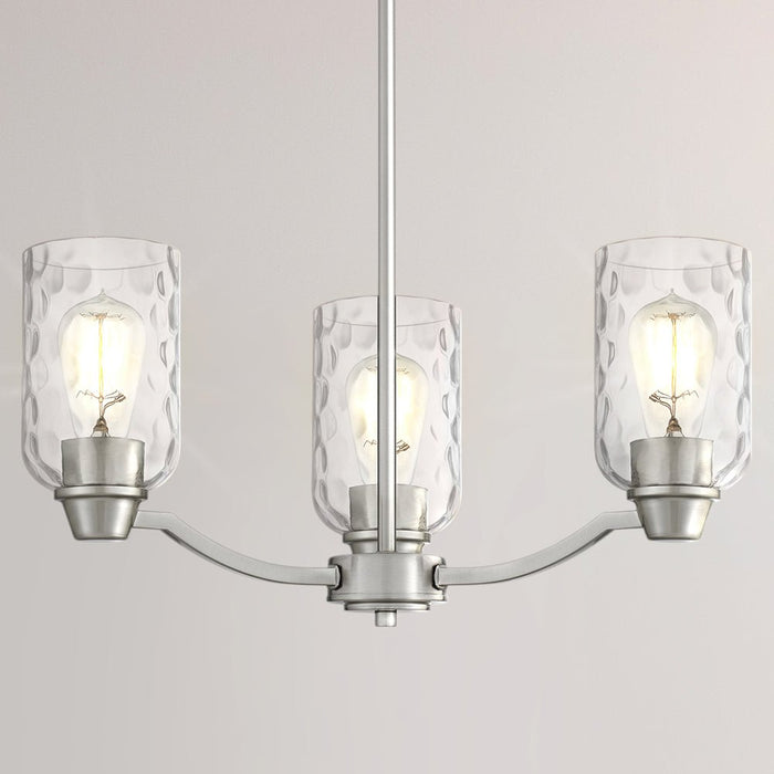 UQL4423 Contemporary Indoor Chandelier, 20.25''H x 20.00''W x 20.00''D, Brushed Nickel Finish, Ravensburg Collection