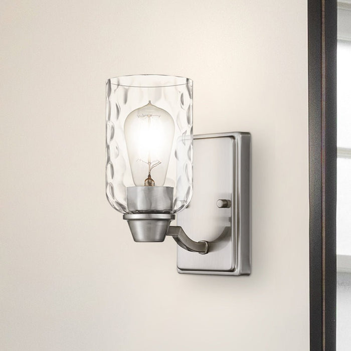 UQL4430 Classic Indoor Wall Sconce, 9.00''H x 4.50''W x 6.50''D, Brushed Nickel Finish, Ravensburg Collection