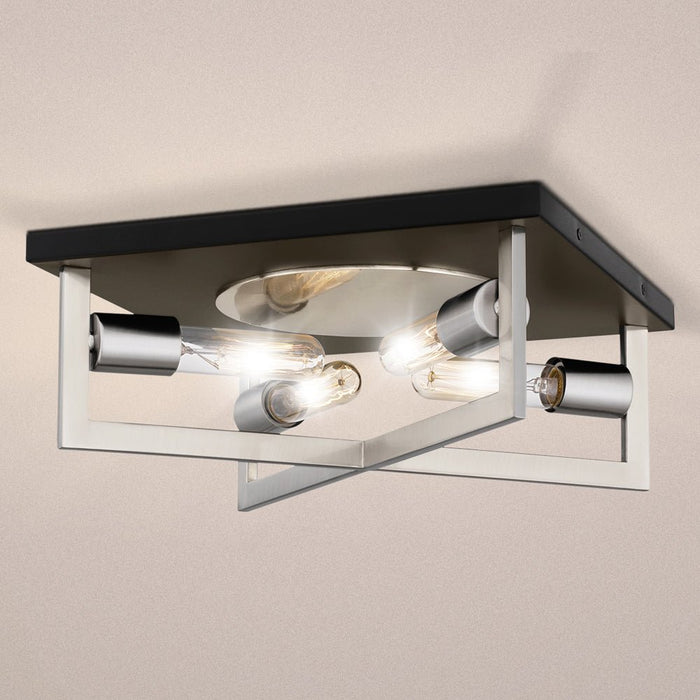 UQL4581 Modern Indoor Ceiling Light, 5.50''H x 14.00''W x 14.00''D, Brushed Nickel Finish, Alford Collection