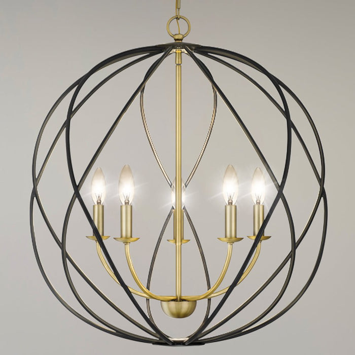 UQL4590 Traditional Indoor Pendant, 25.50''H x 24.00''W x 24.00''D, Aged Brass Finish, Columbia Collection