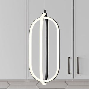 Urban Ambiance - Pendant - UQL4610 Minimalist Indoor Pendant, 17.75''H x 7.75''W x 7.50''D, Matte Black Finish, Maldon Collection - 