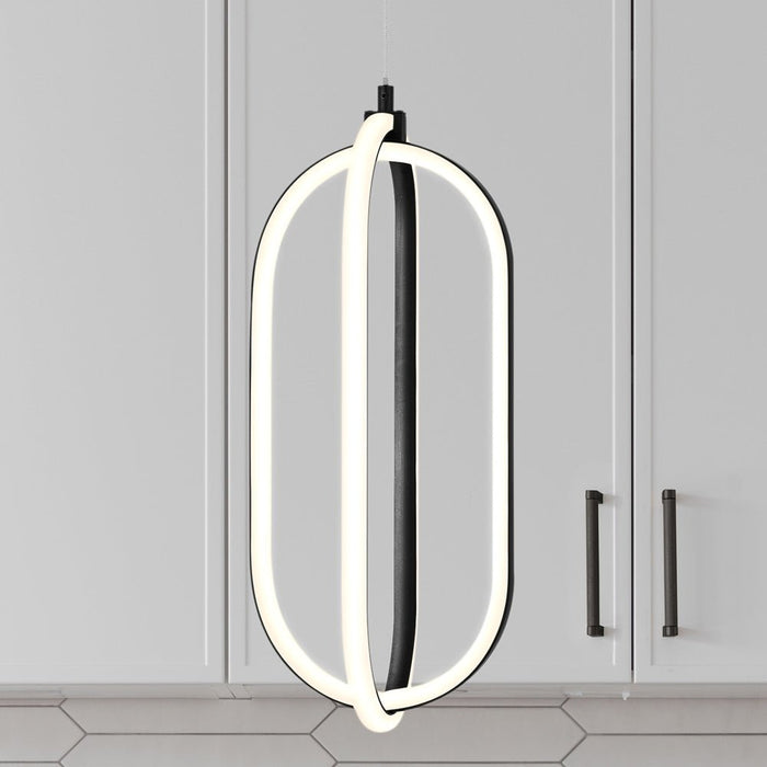 UQL4610 Minimalist Indoor Pendant, 17.75''H x 7.75''W x 7.50''D, Matte Black Finish, Maldon Collection