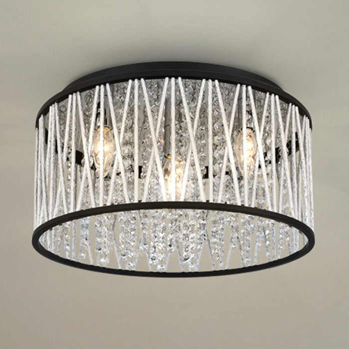 UQL4641 Glam Indoor Ceiling Light, 9.00''H x 16.25''W x 16.25''D, Matte Black Finish, Denton Collection