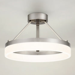 Urban Ambiance - Ceiling Light - UQL4654 Casual Indoor Ceiling Light, 10.25''H x 15.75''W x 15.75''D, Brushed Nickel Finish, Woodley Collection - 