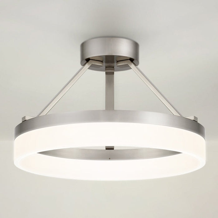 UQL4654 Casual Indoor Ceiling Light, 10.25''H x 15.75''W x 15.75''D, Brushed Nickel Finish, Woodley Collection