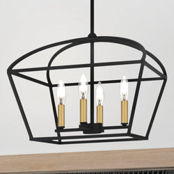 Urban Ambiance - Pendant - UQL4661 Transitional Indoor Pendant, 13.00''H x 16.00''W x 16.00''D, Matte Black Finish, Hettinger Collection - 