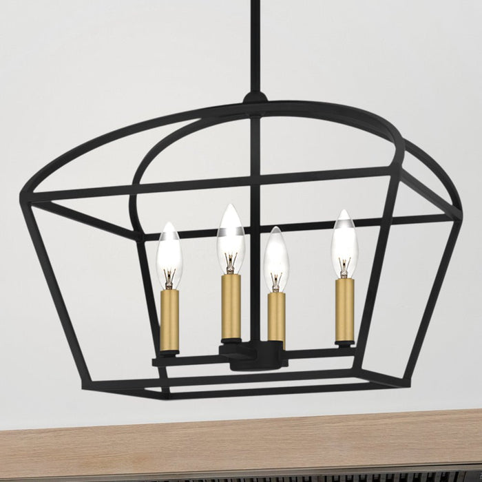 UQL4661 Transitional Indoor Pendant, 13.00''H x 16.00''W x 16.00''D, Matte Black Finish, Hettinger Collection