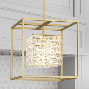 Urban Ambiance - Pendant - UQL4682 Cosmopolitan Indoor Pendant, 12.50''H x 11.75''W x 11.75''D, Soft Gold Finish, Menden Collection - 