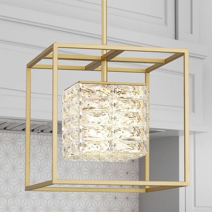 UQL4682 Cosmopolitan Indoor Pendant, 12.50''H x 11.75''W x 11.75''D, Soft Gold Finish, Menden Collection