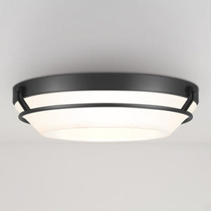 Urban Ambiance - Ceiling Light - UQL4700 Minimalist Indoor Ceiling Light, 3.50''H x 16.00''W x 16.00''D, Matte Black Finish, Axbridge Collection - 