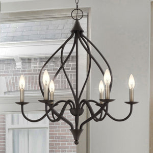 Urban Ambiance - Chandelier - UQL4710 Mediterranean Indoor Chandelier, 28.00''H x 25.00''W x 25.00''D, Old Bronze Finish, Cando Collection - 