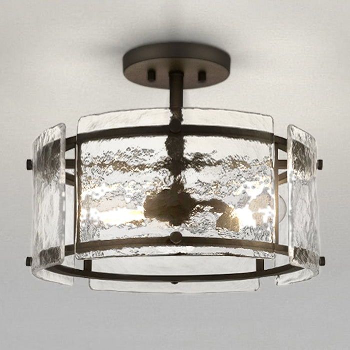 UQL4745 Mediterranean Indoor Ceiling Light, 12.75''H x 16.00''W x 16.00''D, Earth Black Finish, Nantes Collection