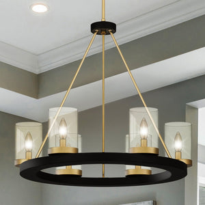 Urban Ambiance - Chandelier - UQL4771 Contemporary Indoor Chandelier, 37.25''H x 26.00''W x 26.00''D, Matte Black Finish, Grenora Collection - 