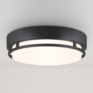 Urban Ambiance - Ceiling Light - UQL4780 Minimalist Indoor Ceiling Light, 3.50''H x 12.00''W x 12.00''D, Earth Black Finish, Wahpeton Collection - 