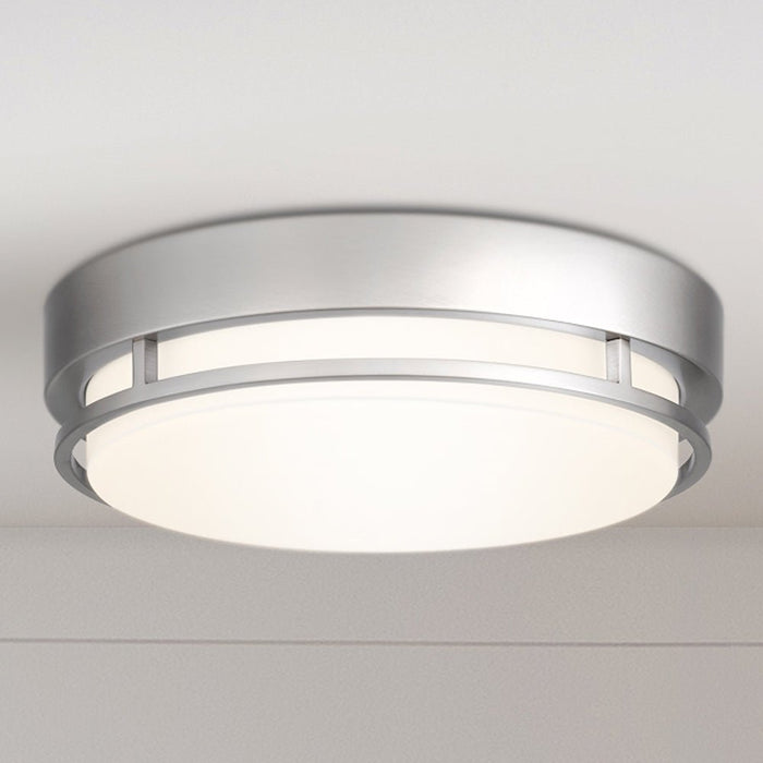 UQL4783 Minimalist Indoor Ceiling Light, 3.50''H x 14.00''W x 14.00''D, Brushed Nickel Finish, Wahpeton Collection