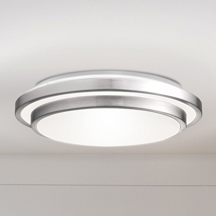 UQL4801 Minimalist Indoor Ceiling Light, 3.25''H x 14.00''W x 14.00''D, Brushed Aluminum Finish, Erie Collection