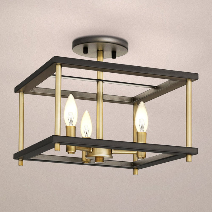 UQL4850 Modern Farmhouse Indoor Ceiling Light, 11.00''H x 13.00''W x 13.00''D, Matte Black Finish, Hebron Collection