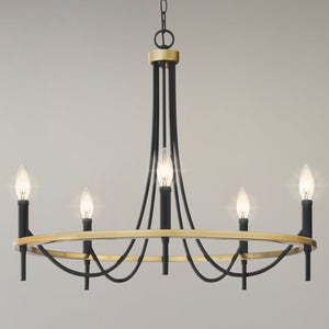 Urban Ambiance - Chandelier - UQL4870 Transitional Indoor Chandelier, 22.50''H x 26.00''W x 26.00''D, Matte Black Finish, Sitka Collection - 